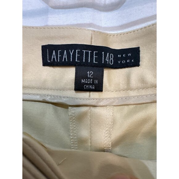 Lafayette 148 Beige Straight-Leg Womens Pants Size 12 - Picture 6 of 7